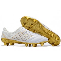 New adidas Copa 19.1 FG Soccer Shoes - White Gold