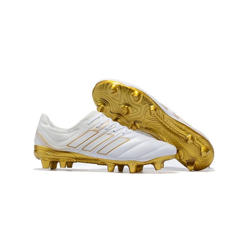 New adidas Copa 19.1 FG Soccer Shoes - White Gold