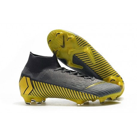 Nike Mercurial Superfly VI Elite FG Football Boots -Silver Black