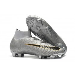 Nike Mercurial Superfly VI Elite FG Football Boots -Silver Black