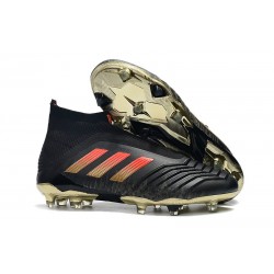 New adidas Predator 18+ FG Firm Ground Boots - Black Red Gold