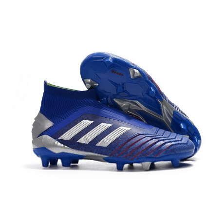 New adidas Predator 19+ FG Soccer Boots - Blue Silver