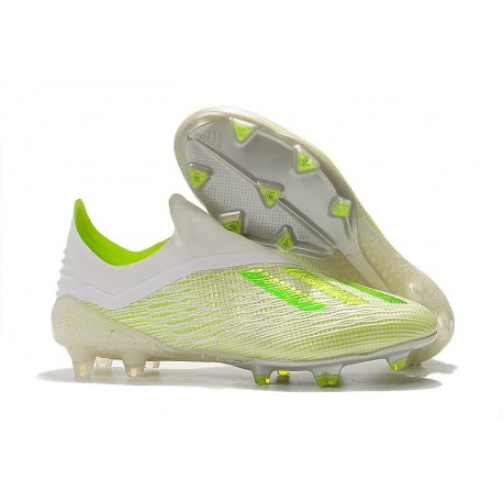 adidas X 18+ FG Firm Ground Cleats - White Green