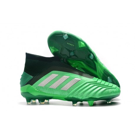 New adidas Predator 19+ FG Soccer Boots - Green Silver