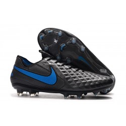 Nike Tiempo Legend 8 FG Leather Cleat - Black Blue Hero