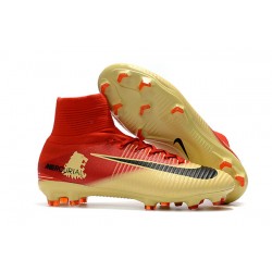 Nike Mercurial Superfly V FG Dynamic Fit Cleat - Red Golden