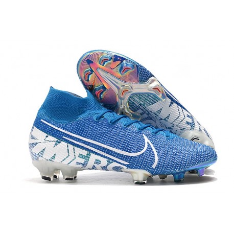 Nike Mercurial Superfly 7 Elite FG Mens Cleats - Blue Hero White Obsidian