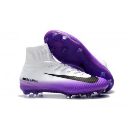 Nike Mercurial Superfly V FG Dynamic Fit Cleat - White Purple
