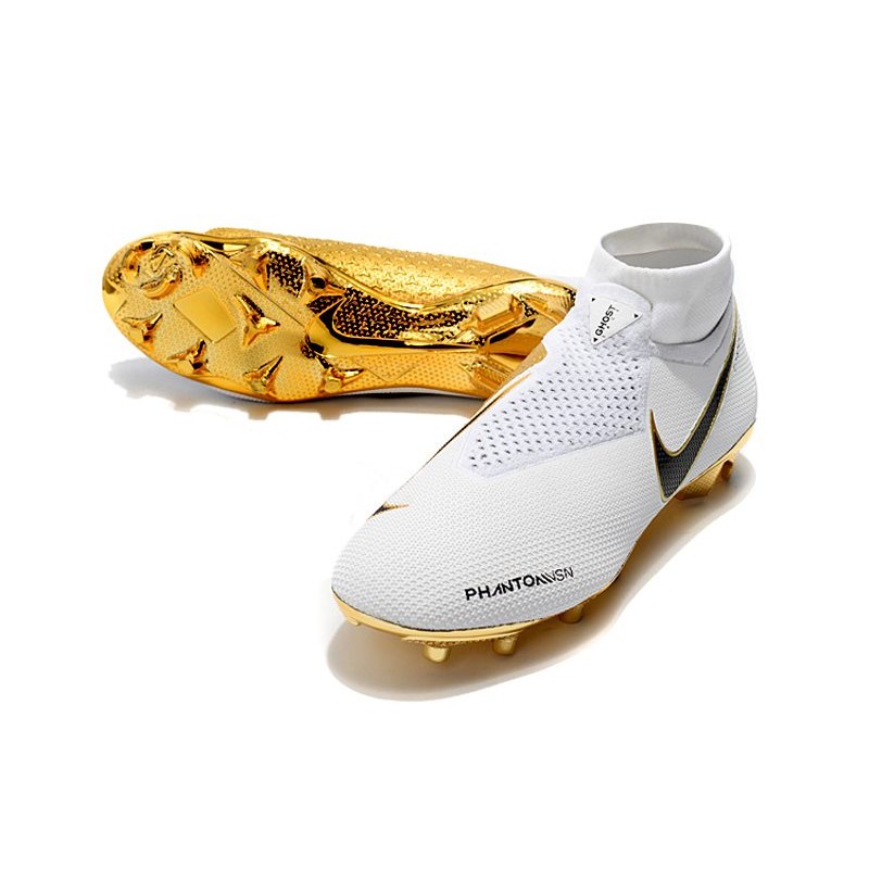 Nike Phantom Vision Elite DF FG Firm Ground Soccer Cleat White Gold