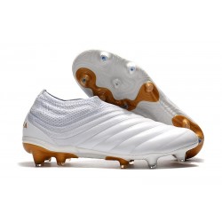 New Adidas Copa 19+ FG Soccer Shoes - White Golden