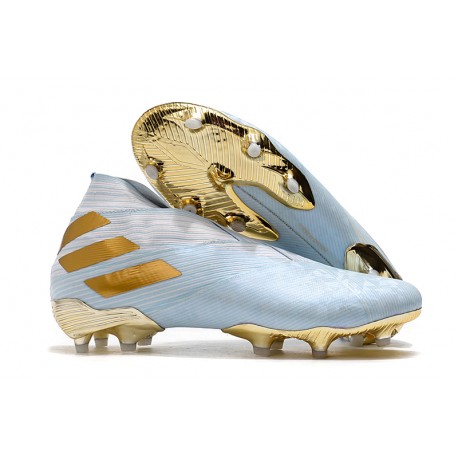 adidas Nemeziz 19+ FG Soccer Cleat Bold Aqua Gold