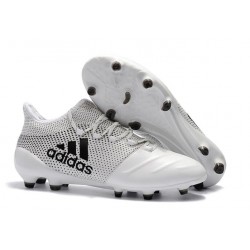 adidas Men's X 17+ PURESPEED FG Soccer Cleats - White Black