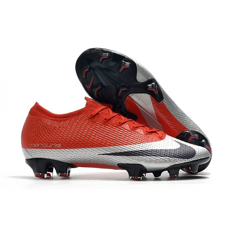 nike mercurial red and silver