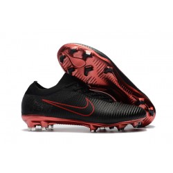 Nike Mercurial Vapor Flyknit Ultra FG Firm Ground Boots - Black Red