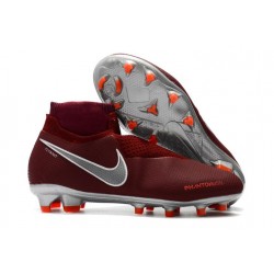 Nike Phantom Vision Elite DF FG Firm Ground Soccer Cleat Red Silver