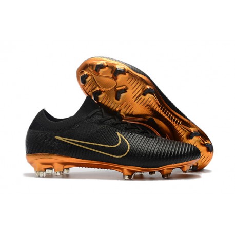 nike mercurial vapor flyknit ultra fg soccer cleats black golden