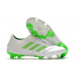 New adidas Copa 19.1 FG Soccer Shoes -White Solar Lime
