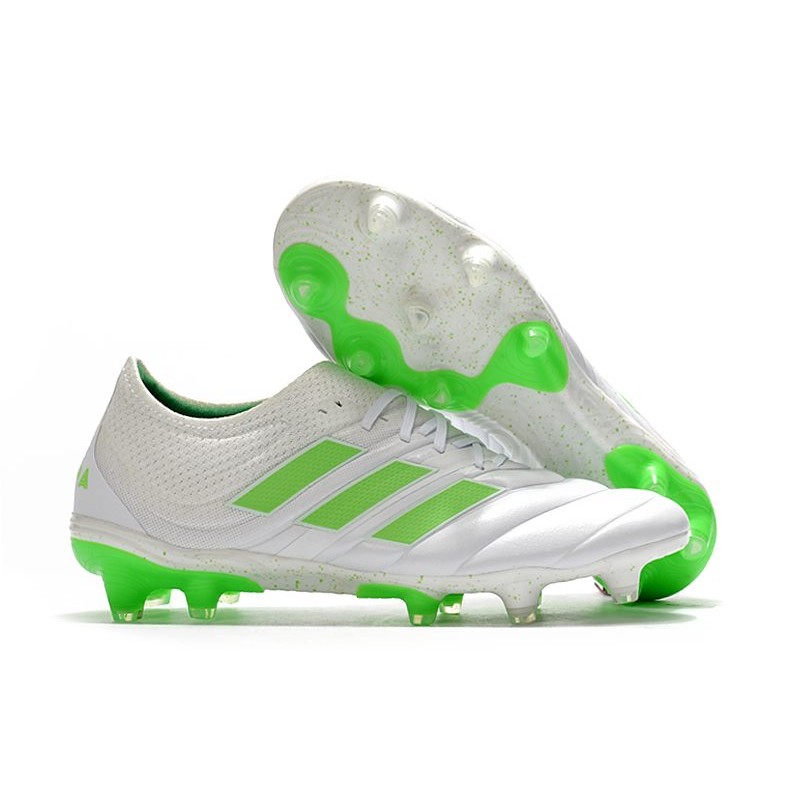 New adidas Copa 19.1 FG Soccer Shoes -White Solar Lime