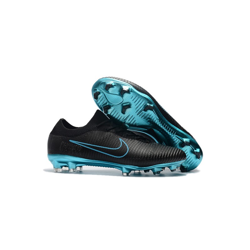 Nike Mercurial Vapor Flyknit Ultra FG Firm Ground Boots - Black Blue