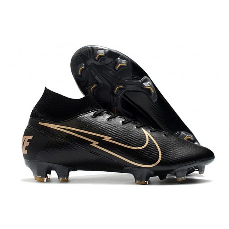 New Nike Mercurial Superfly VII Elite FG Leather Black Gold
