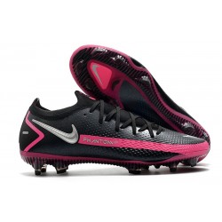 New Nike Phantom GT Elite FG Boots Black Pink Blast Metallic Silver