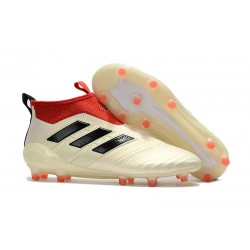 adidas ACE 17+ Purecontrol FG Soccer Cleats - White Red Black
