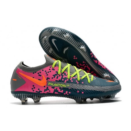 New Nike Phantom GT Elite FG Boots Gray Blue Pink