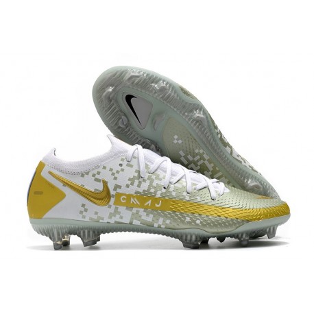 Nike Phantom GT Elite FG Firm-Ground Cleat White Gold