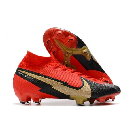 Nike Mercurial Superfly VII Elite DF FG Red Black Gold