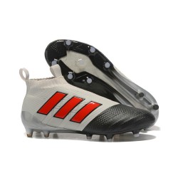 adidas ACE 17+ Purecontrol FG Soccer Cleats - Grey Black Red