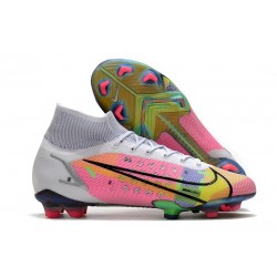 Nike Mercurial Superfly VIII Elite FG Cleats White Multicolor