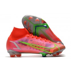 Nike Mercurial Superfly VIII Elite FG Cleats Bright Crimson Metallic Silver