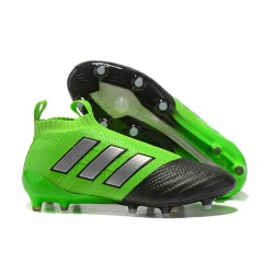 adidas ACE 17+ Purecontrol FG Soccer Cleats - Green Black Silver