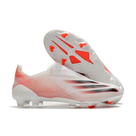 adidas X Ghosted + FG Boots White Red Black