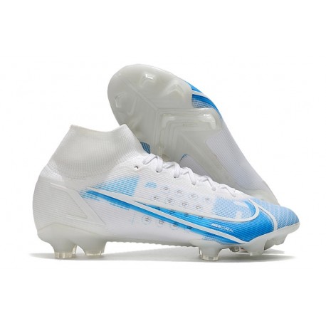 Nike Mercurial Superfly VIII Elite FG Cleats White Blue