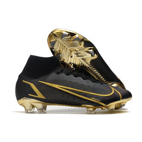 Nike Mercurial Superfly VIII Elite FG Cleats Black Gold