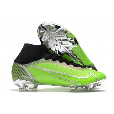 Top Nike Mercurial Superfly 8 Elite FG Green Silver