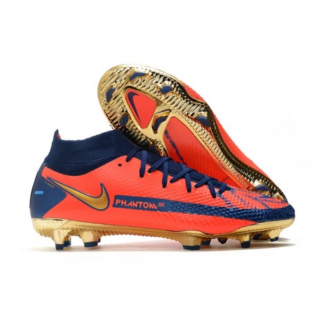 Nike Phantom GT Elite DF FG Firm Ground Orange Blue Golden