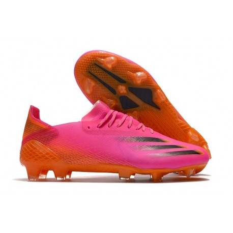 adidas Men's X Ghosted.1 FG Superspectral - Shock Pink Black Orange