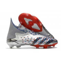 adidas Predator Freak + FG Silver Metallic Core Black Scarlet