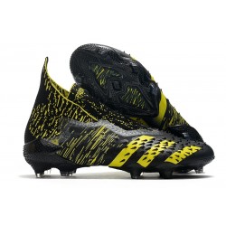 adidas Predator Freak + FG Firm Ground Soccer Cleat Black Yellow