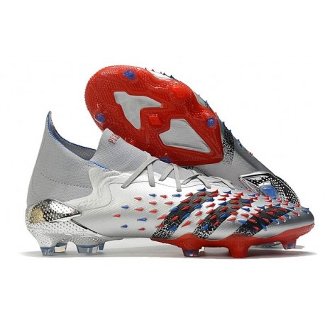 adidas Predator Freak.1 FG Shoes Silver Metallic Core Black Scarlet