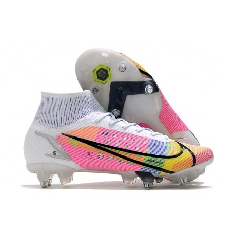 Nike Mercurial Superfly 8 Elite SG-Pro AC Dragonfly - White Metallic Silver Dark Raisin