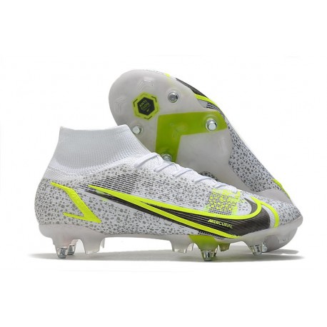 Nike Mercurial Superfly 8 Elite SG-Pro AC White Black Metallic Silver Volt