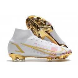 Top Nike Mercurial Superfly 8 Elite FG White Golden Pink