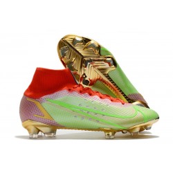 Top Nike Mercurial Superfly 8 Elite FG Green Red Gold