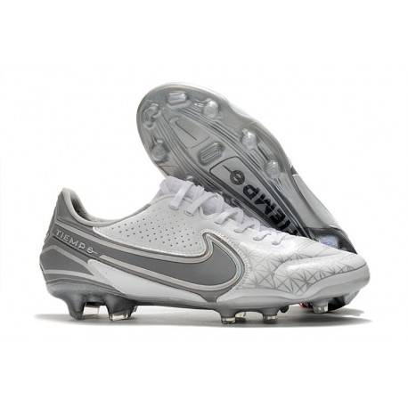 Nike Tiempo Legend 9 Elite FG Boots White Gray