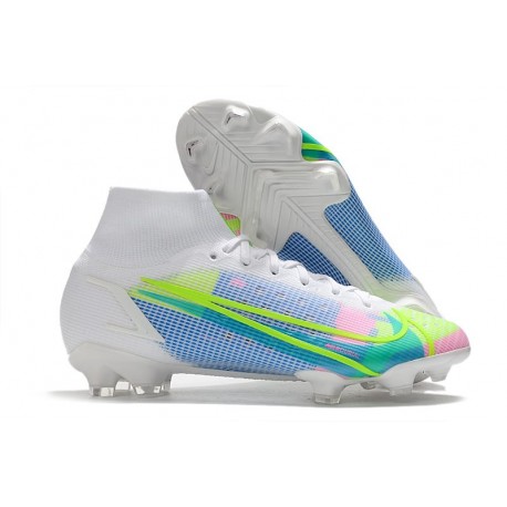 Top Nike Mercurial Superfly 8 Elite FG White Blue Volt